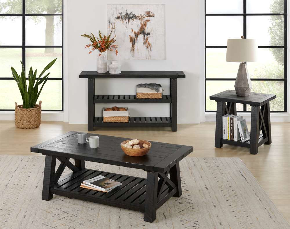 Martin Svensson Home -  Bolton 50in Solid Wood Coffee Table, Black Stain - 840122 veiw 2