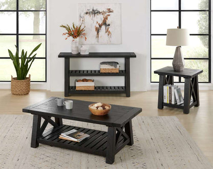 Martin Svensson Home -  Bolton 50in Solid Wood Coffee Table, Black Stain - 840122 veiw 2