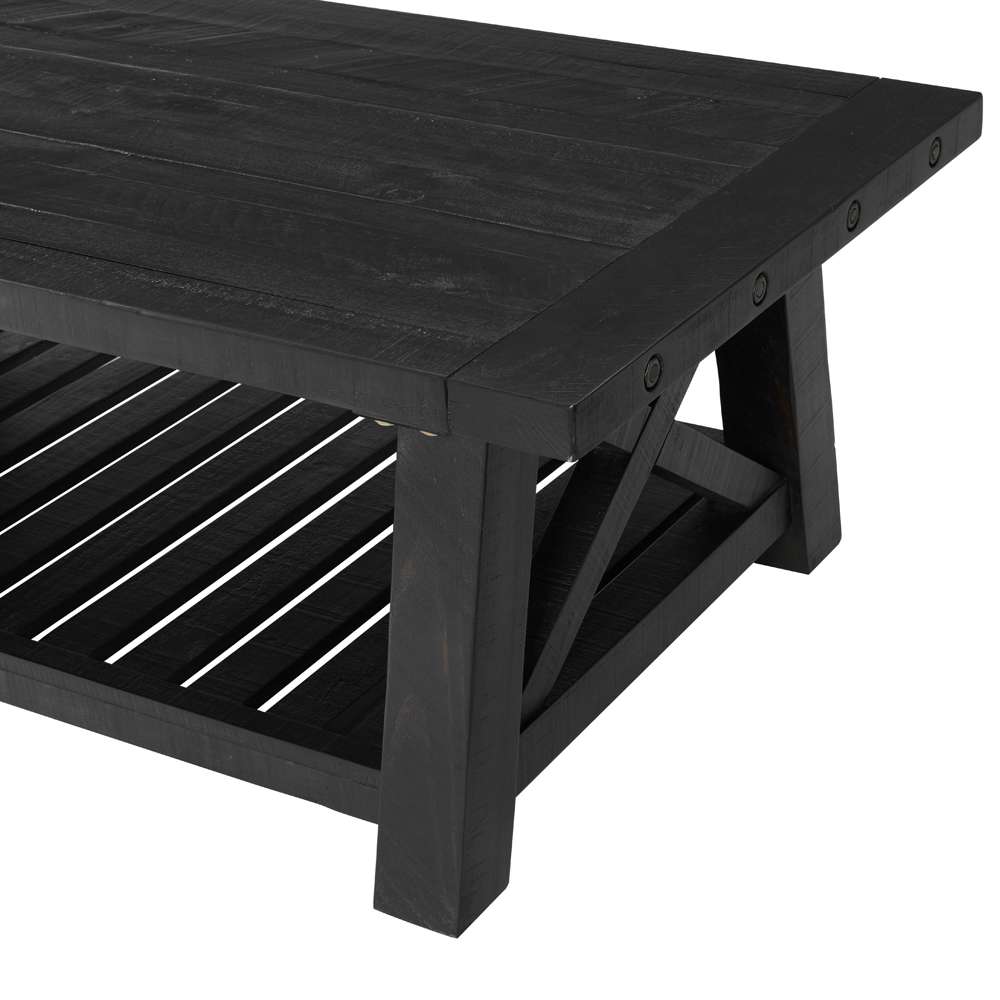 Martin Svensson Home -  Bolton 50in Solid Wood Coffee Table, Black Stain - 840122 veiw 5