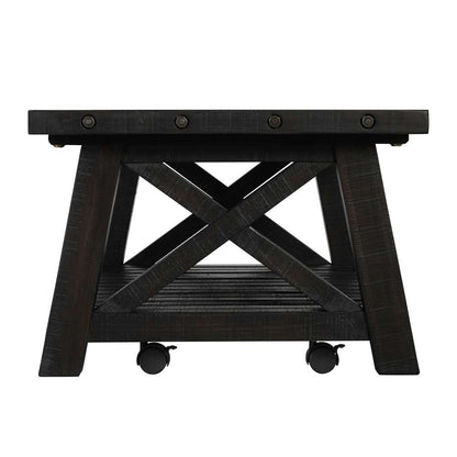 Martin Svensson Home -  Bolton 50in Solid Wood Coffee Table, Black Stain - 840122 veiw 6