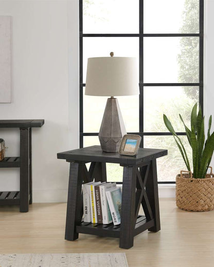 Martin Svensson Home -  Bolton Solid Wood End Table, Black Stain - 840132 veiw 1