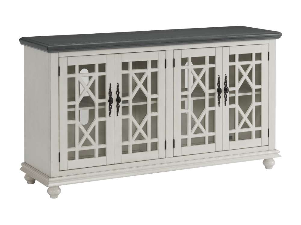 Martin Svensson Home -  Elegant 63in TV Stand, White with Grey Top - 91009 veiw 1