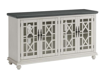 Martin Svensson Home -  Elegant 63in TV Stand, White with Grey Top - 91009 veiw 1