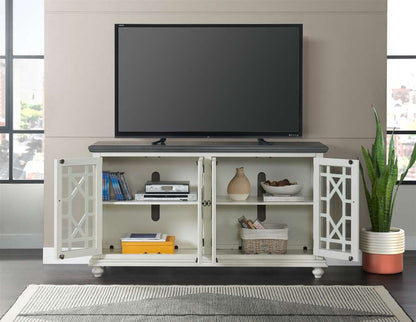 Martin Svensson Home -  Elegant 63in TV Stand, White with Grey Top - 91009 veiw 4