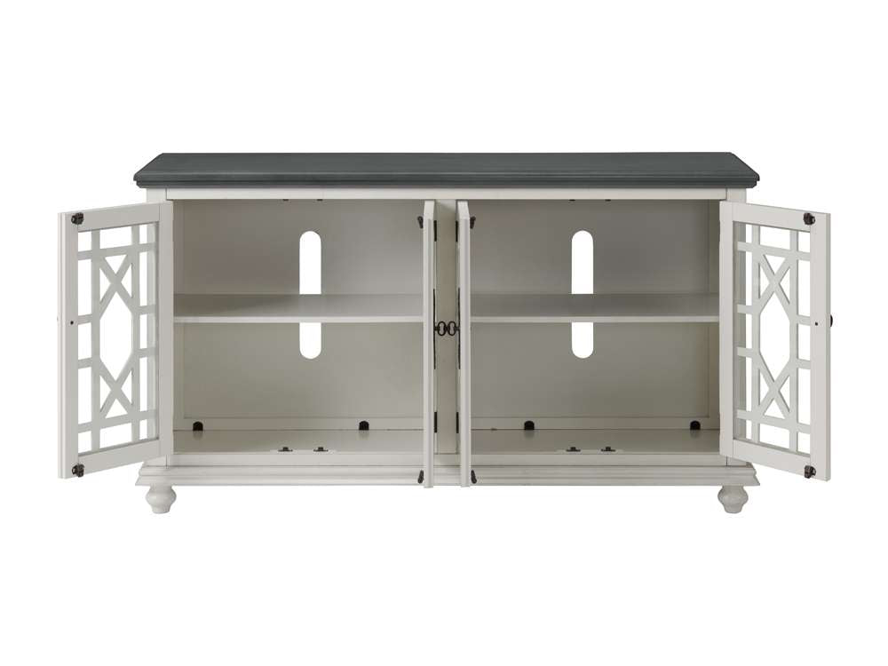 Martin Svensson Home -  Elegant 63in TV Stand, White with Grey Top - 91009 veiw 6