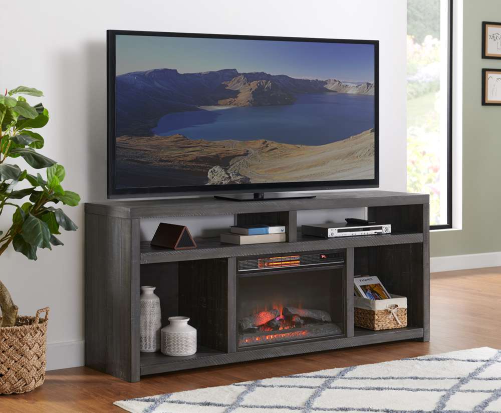 Martin Svensson Home -  Lexington Rectangular 70in Solid Wood TV Stand, Grey - 903029 veiw 1