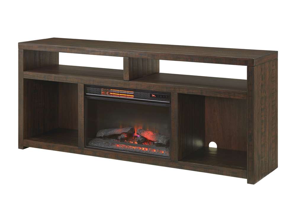 Martin Svensson Home -  Lexington Rectangular 70in Solid Wood TV Stand, Dark Mocha with Fireplace - 903028F veiw 3