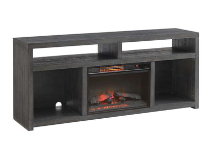 Martin Svensson Home -  Lexington Rectangular 70in Solid Wood TV Stand, Grey with Fireplace - 903029F veiw 3