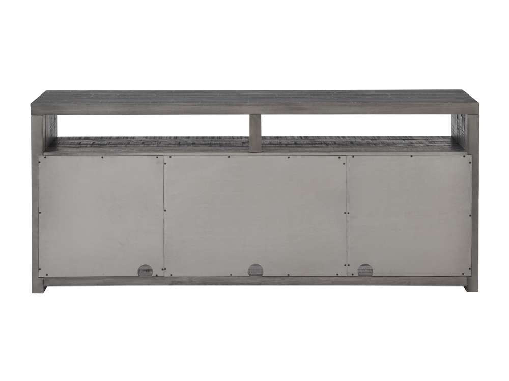 Martin Svensson Home -  Lexington Rectangular 70in Solid Wood TV Stand, Grey with Fireplace - 903029F veiw 4