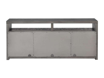 Martin Svensson Home -  Lexington Rectangular 70in Solid Wood TV Stand, Grey with Fireplace - 903029F veiw 4