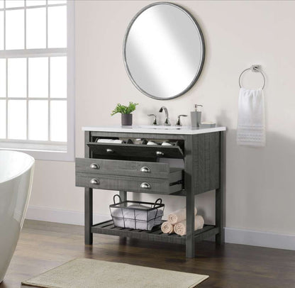 Martin Svensson Home -  Monterey 37in Bathroom Vanity, Gray  - 4906936 veiw 3