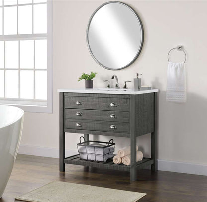 Martin Svensson Home -  Monterey 37in Bathroom Vanity, Gray  - 4906936 veiw 4