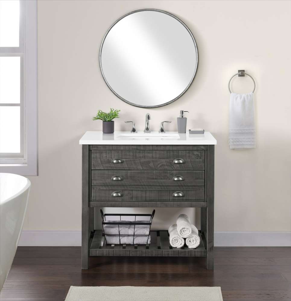 Martin Svensson Home -  Monterey 37in Bathroom Vanity, Gray  - 4906936 veiw 5