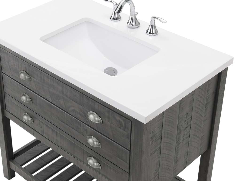 Martin Svensson Home -  Monterey 37in Bathroom Vanity, Gray  - 4906936 veiw 7