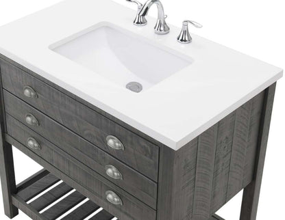 Martin Svensson Home -  Monterey 37in Bathroom Vanity, Gray  - 4906936 veiw 7