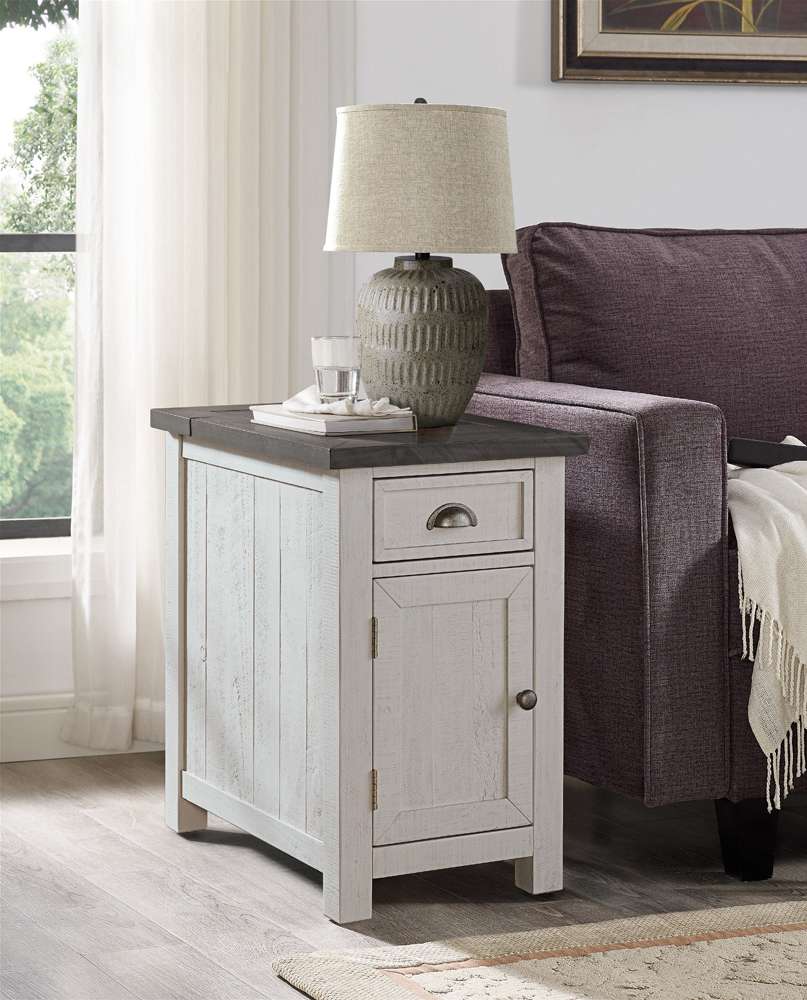 Martin Svensson Home -  Monterey Chairside Table, White and Grey - 890675 veiw 1