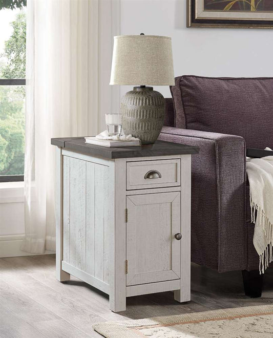 Martin Svensson Home -  Monterey Chairside Table, White and Grey - 890675 veiw 1