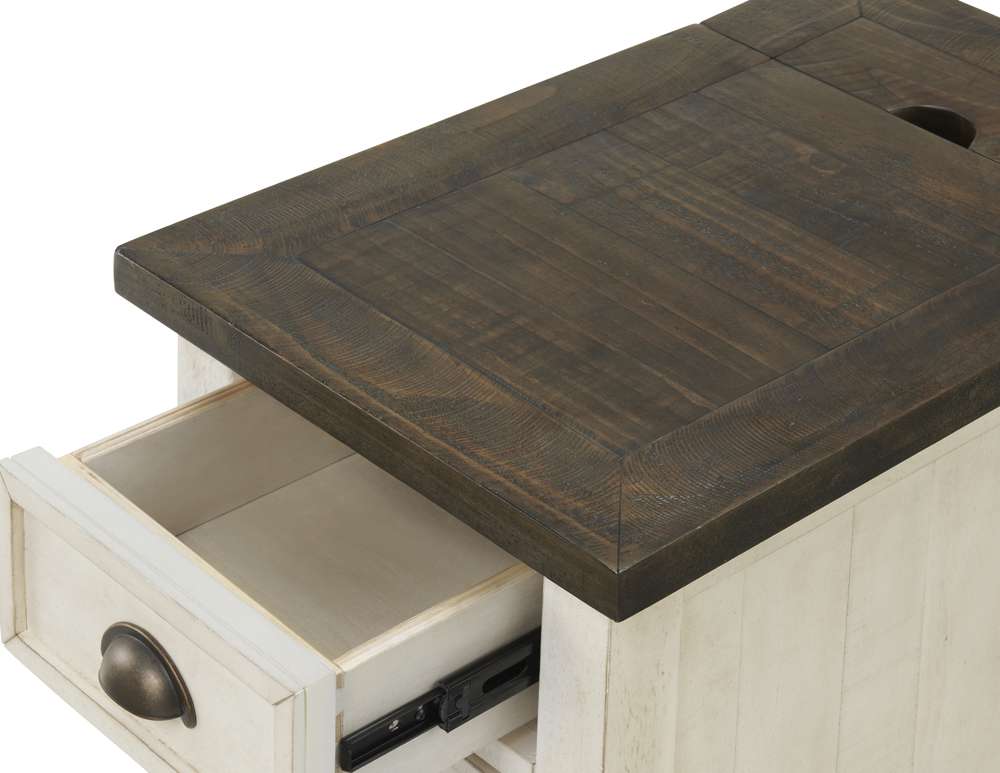 Martin Svensson Home -  Monterey Chairside Table with Power, Cream White and Brown - 890676 veiw 5