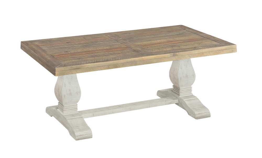Martin Svensson Home -  Napa Pedestal Coffee Table, White Stain and Reclaimed Natural - 860126 veiw 1