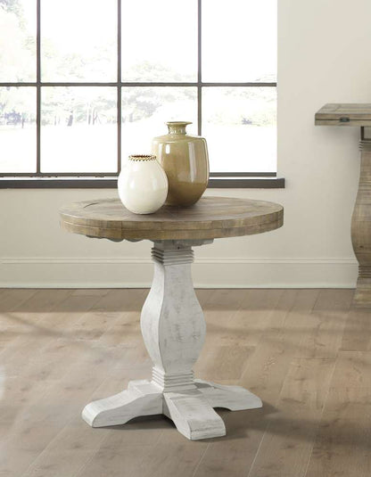 Martin Svensson Home -  Napa Round End Table, White Stain and Reclaimed Natural - 860136 veiw 2