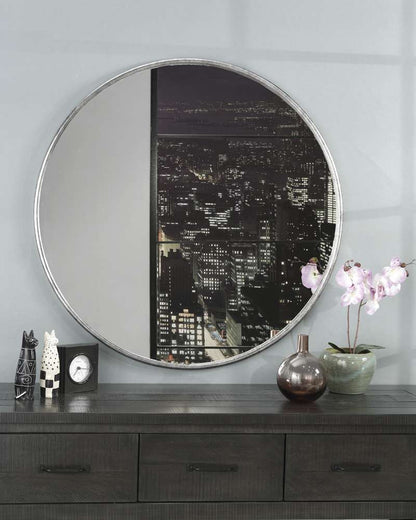 Martin Svensson Home -  Round 36in Antique Pewter Framed Round Wall Mirror - 120262 veiw 1