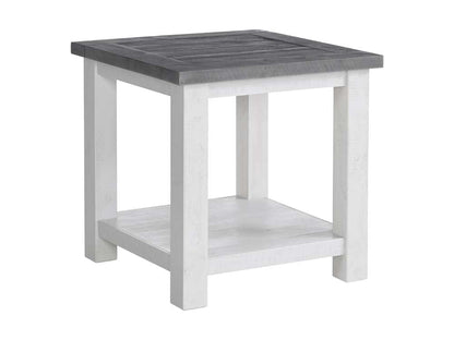 Martin Svensson Home -  Space Saver Solid Wood End Table, White Stain and Grey - 899935 veiw 2