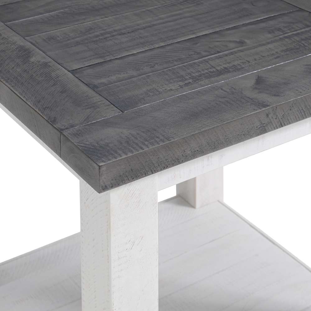Martin Svensson Home -  Space Saver Solid Wood End Table, White Stain and Grey - 899935 veiw 3