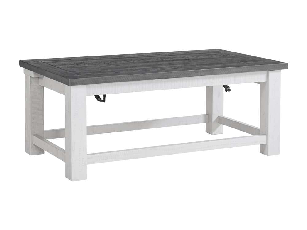 Martin Svensson Home -  Space Saver Solid Wood Lift Top Coffee Table, White Stand and Grey - 899925 veiw 1