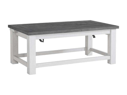 Martin Svensson Home -  Space Saver Solid Wood Lift Top Coffee Table, White Stand and Grey - 899925 veiw 1