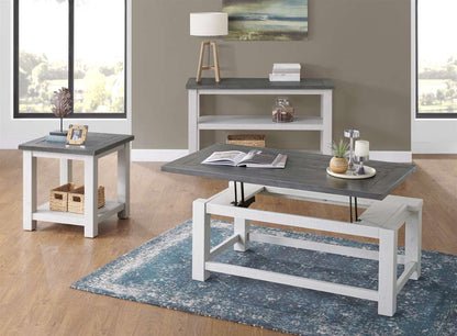 Martin Svensson Home -  Space Saver Solid Wood Lift Top Coffee Table, White Stand and Grey - 899925 veiw 2