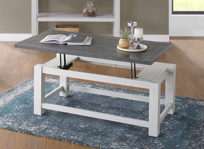 Martin Svensson Home -  Space Saver Solid Wood Lift Top Coffee Table, White Stand and Grey - 899925 veiw 4