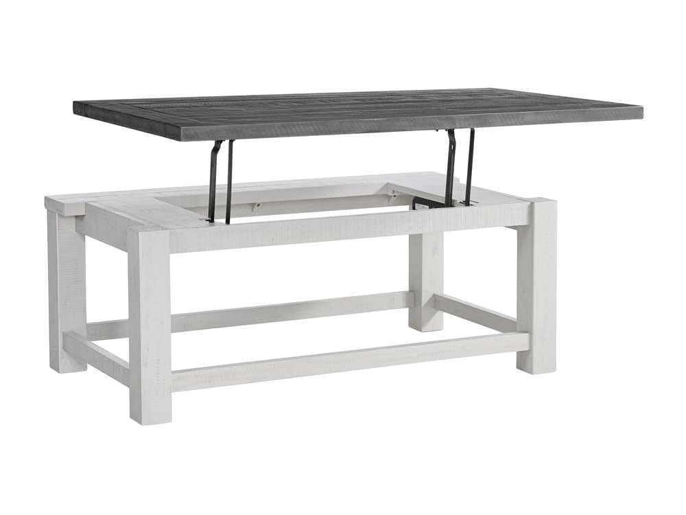 Martin Svensson Home -  Space Saver Solid Wood Lift Top Coffee Table, White Stand and Grey - 899925 veiw 5
