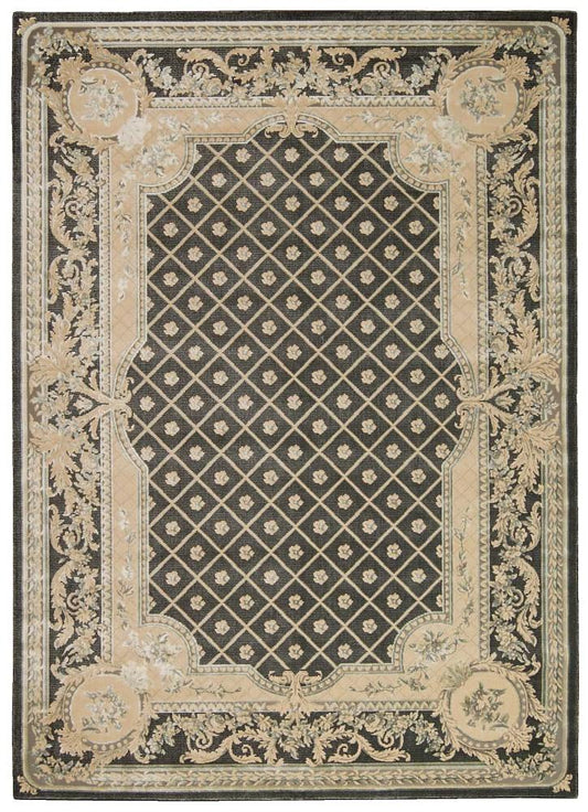 Michael Amini - - Platine MA201 Black 53in x 75in Area Rug - MA201-99446233820_CLOSEOUT veiw 1