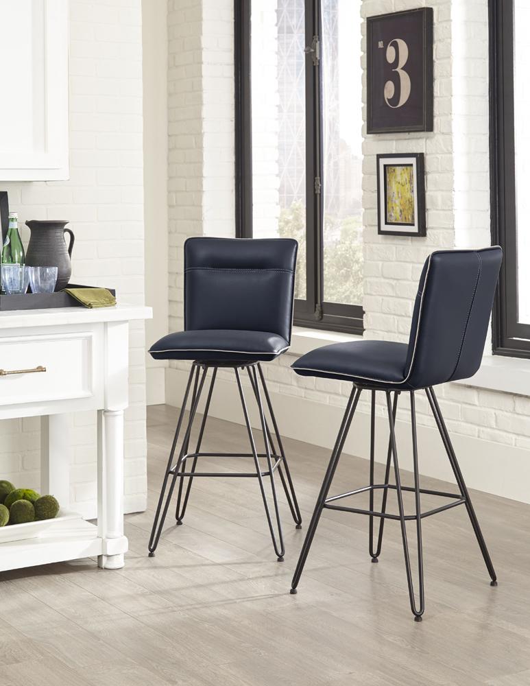 Modus Furniture - Demi Hairpin Leg Swivel Bar Stool in Cobalt (Set of 2) - 9LE868D veiw 1
