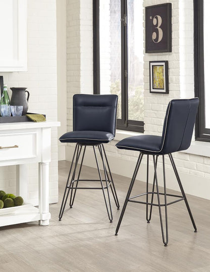Modus Furniture - Demi Hairpin Leg Swivel Bar Stool in Cobalt (Set of 2) - 9LE868D veiw 1