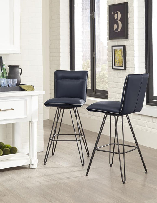 Modus Furniture - Demi Hairpin Leg Swivel Bar Stool in Cobalt (Set of 2) - 9LE868D veiw 1