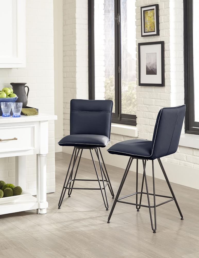Modus Furniture - Demi Hairpin Leg Swivel Counter Stool in Cobalt (Set of 2) - 9LE870D veiw 1