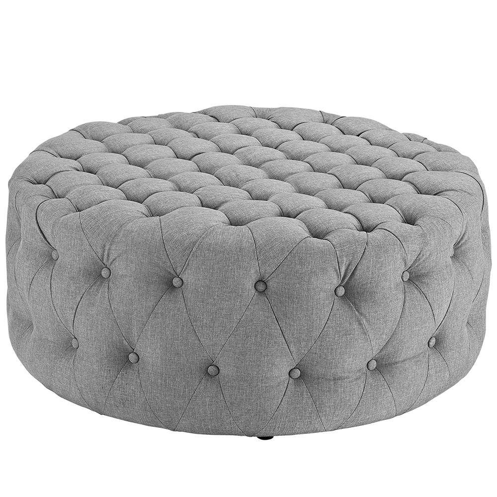 Modway - Amour Upholstered Fabric Ottoman - EEI-2225-LGR veiw 1