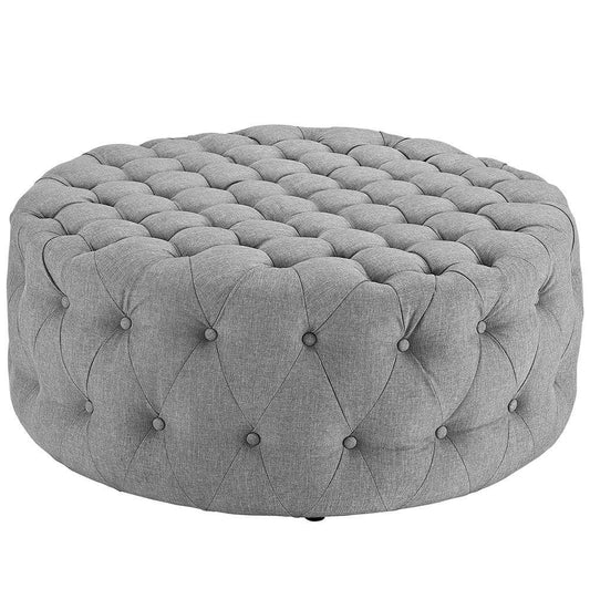 Modway - Amour Upholstered Fabric Ottoman - EEI-2225-LGR veiw 1