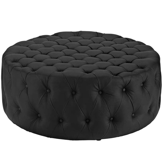 Modway - Amour Upholstered Vinyl Ottoman - EEI-2224-BLK veiw 1