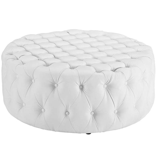 Modway - Amour Upholstered Vinyl Ottoman - EEI-2224-WHI veiw 1