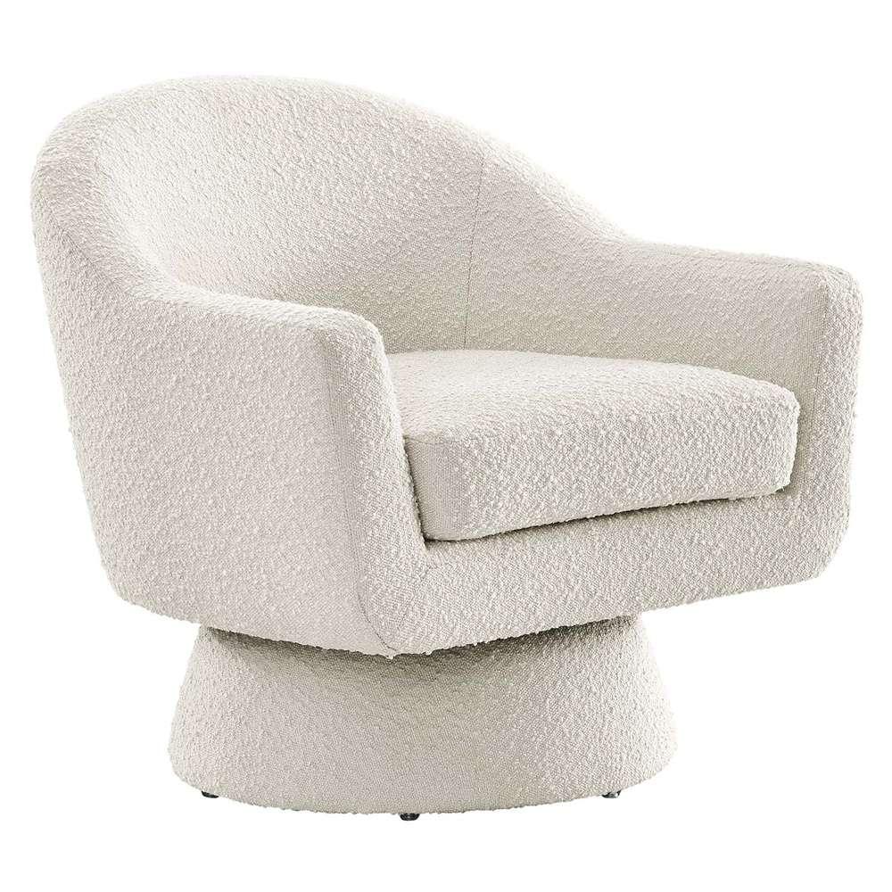 Modway - Astral Boucle Fabric Swivel Chair in Ivory - EEI-6359-IVO veiw 2