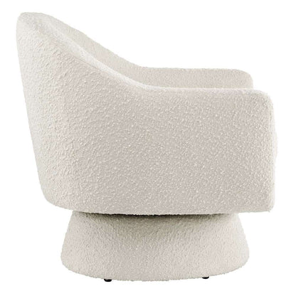 Modway - Astral Boucle Fabric Swivel Chair in Ivory - EEI-6359-IVO veiw 3