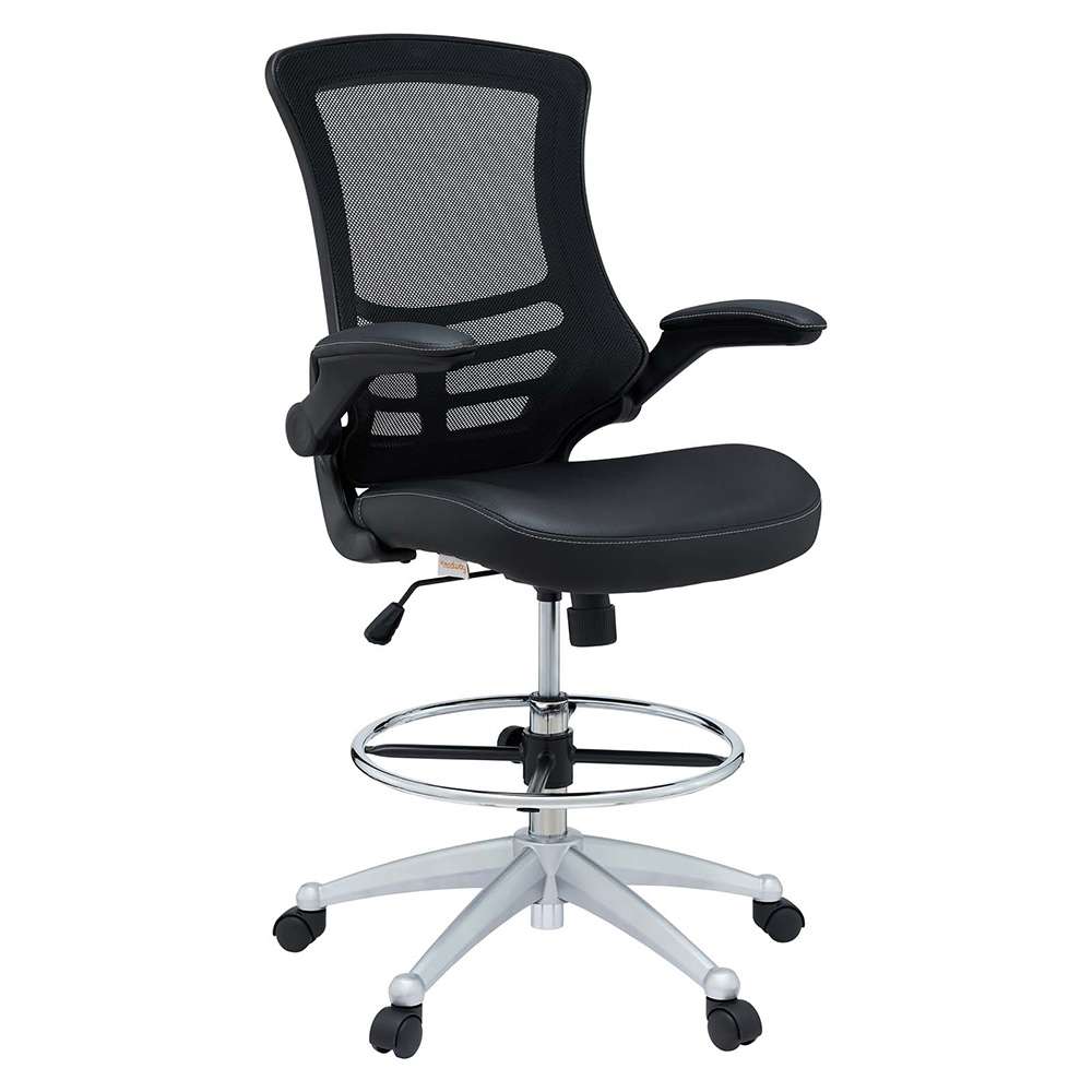 Modway - Attainment Vinyl Drafting Chair - EEI-1422-BLK veiw 1