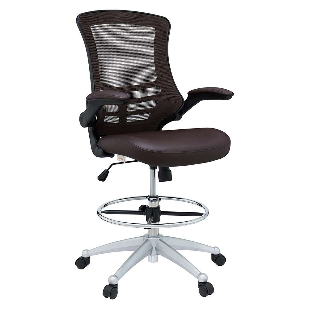 Modway - Attainment Vinyl Drafting Chair - EEI-1422-BRN veiw 1