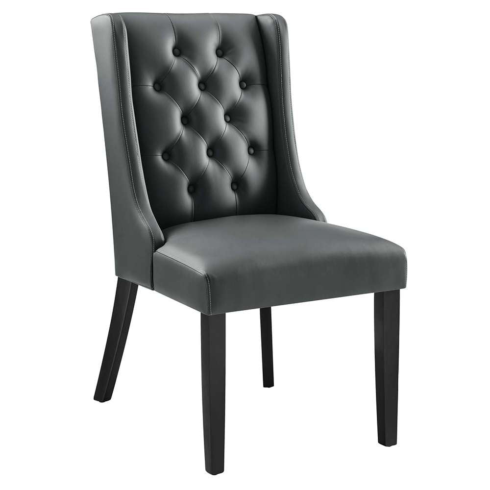 Modway - Baronet Button Tufted Vegan Leather Dining Chair - EEI-2234-GRY veiw 1