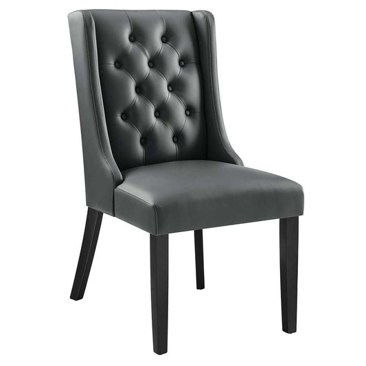Modway - Baronet Button Tufted Vegan Leather Dining Chair - EEI-2234-GRY veiw 1