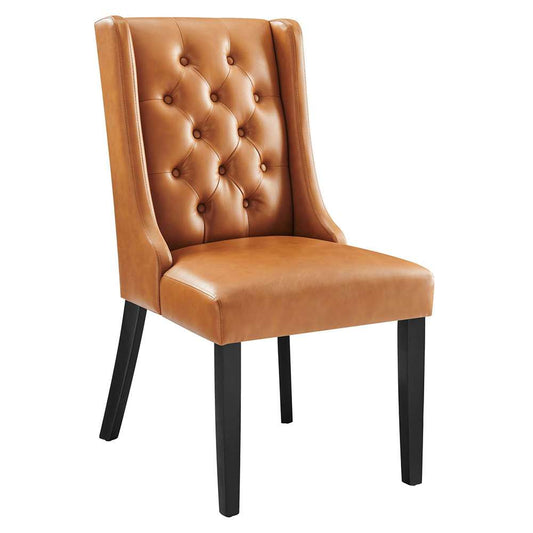 Modway - Baronet Button Tufted Vegan Leather Dining Chair - EEI-2234-TAN veiw 1
