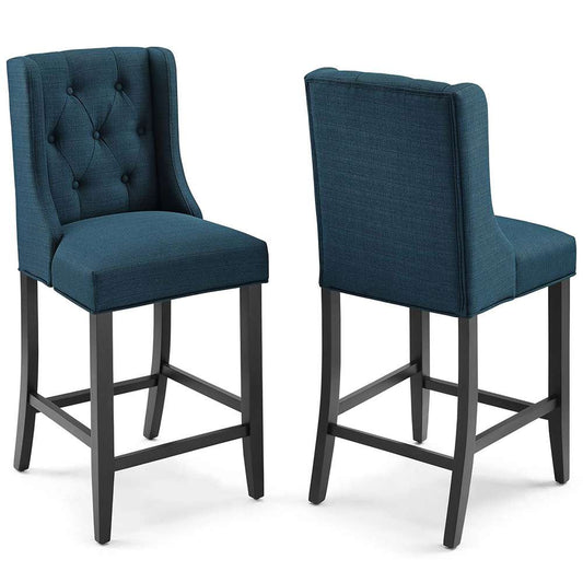 Modway - Baronet Counter Bar Stool Upholstered Fabric (Set of 2) - EEI-4020-AZU veiw 1