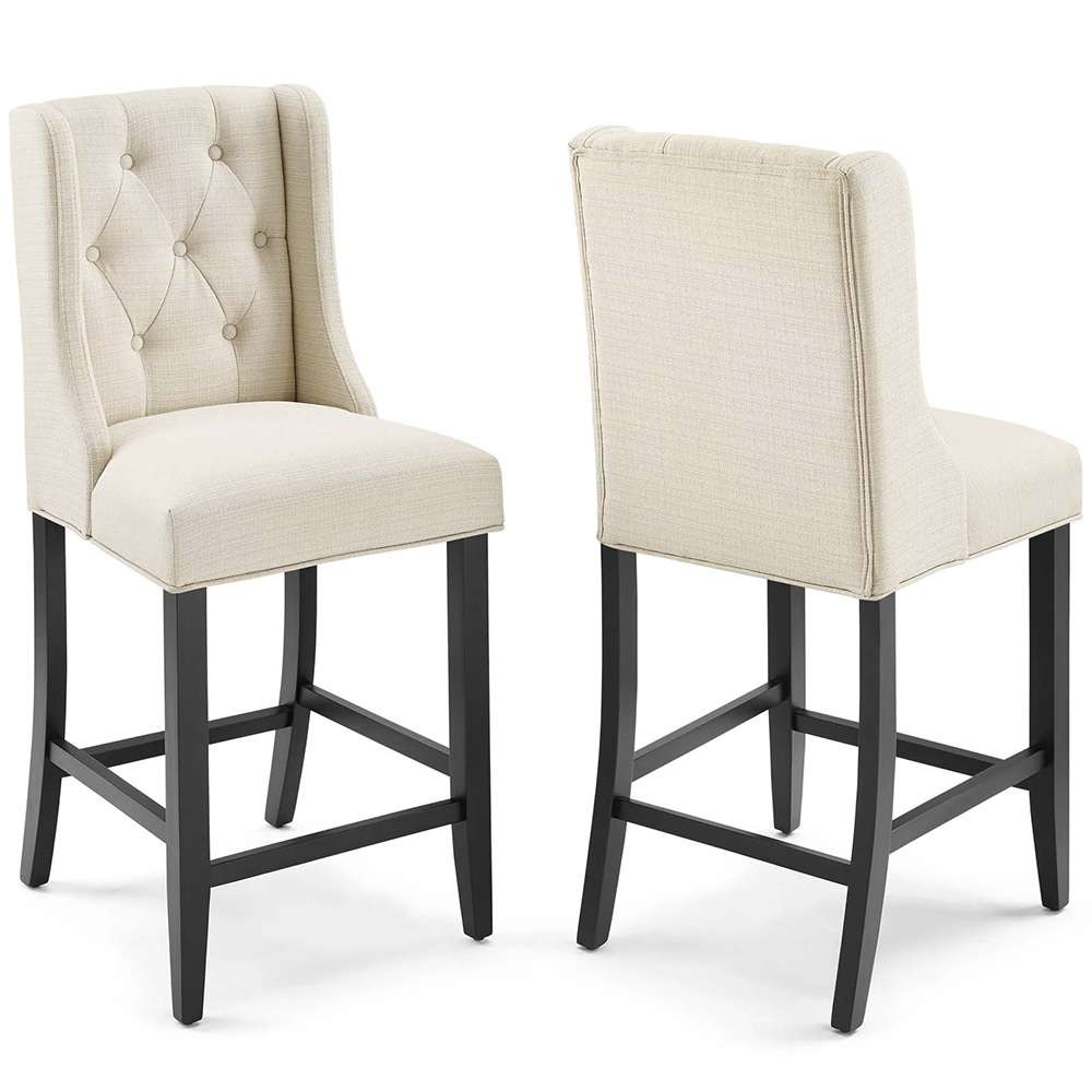 Modway - Baronet Counter Bar Stool Upholstered Fabric (Set of 2) - EEI-4020-BEI veiw 1